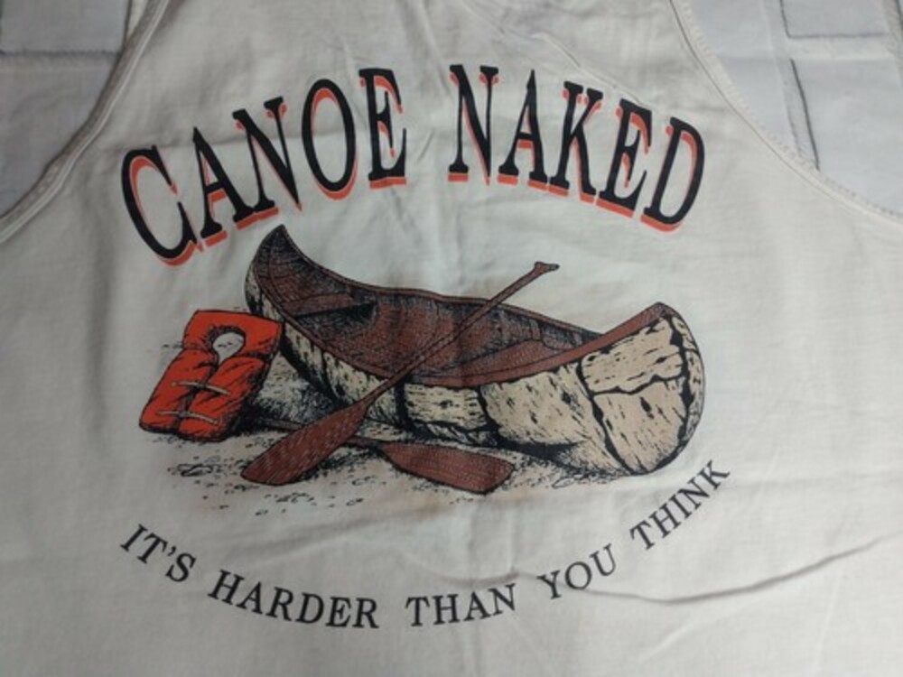 River Ranch Resort Noel Missouri CANOE NAKED camp canoe tank white XL